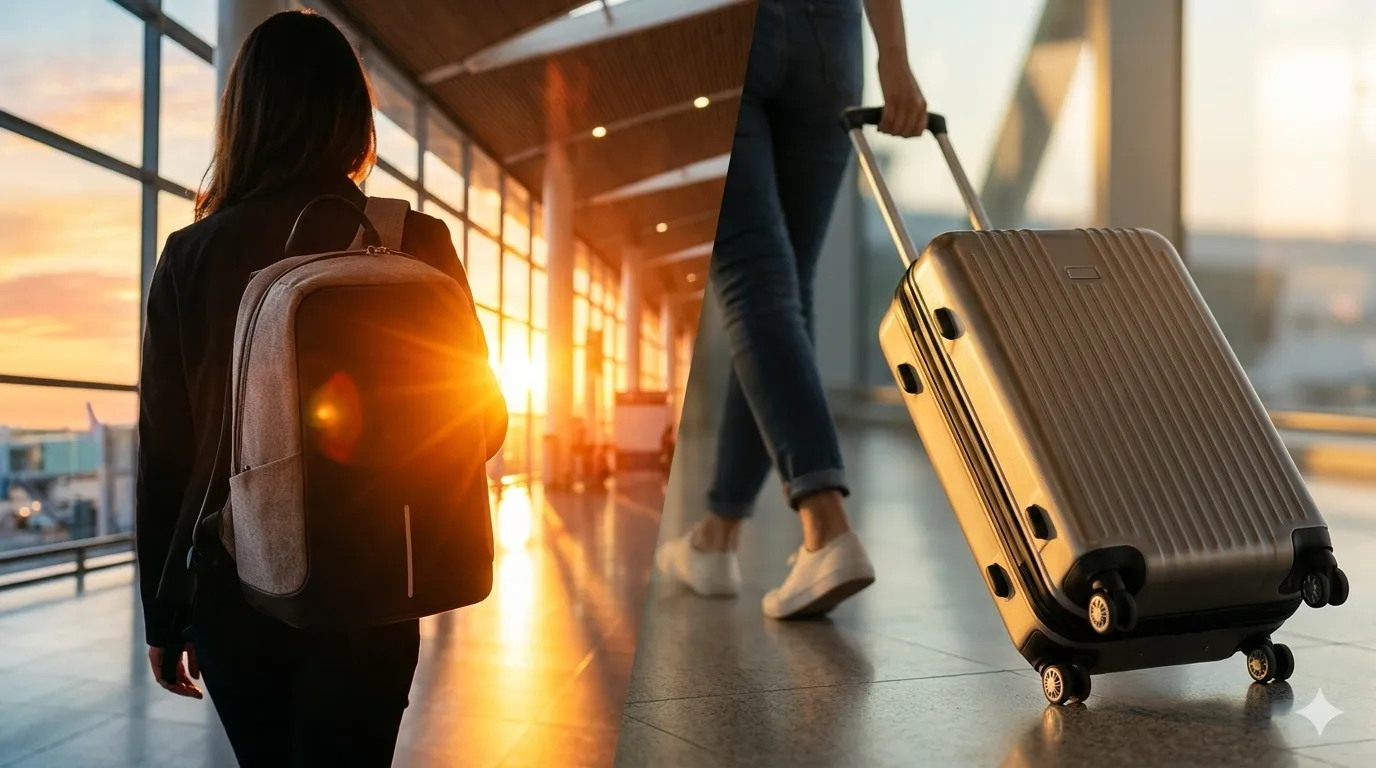 Airlines Extra Fees Se Kaise Bachein? 5 Smart Travel Bags Jo Paisa Bachayenge! "Best smart travel bags 2026 showing adventure backpack and a carry-on luggage with wheels"