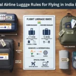 Essential airline luggage rules in India showing cabin bag dimensions, checked baggage limits, and travel packing guidelines.