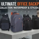 Collection of the best waterproof office backpacks for professionals displayed on a modern desk