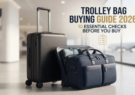 Modern trolley bag and travel luggage displayed in an airport terminal for the 2026 buying guide